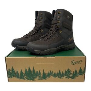 Danner Vital 8" Inch Waterproof Hunting Boots Men's Size 9.5 Brown Leather Lace